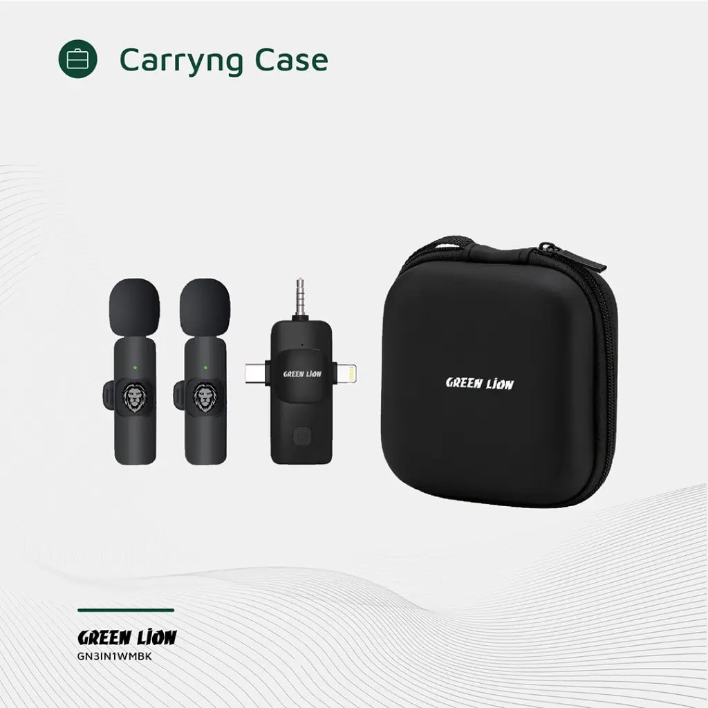 Green Lion 3 IN 1 Microphone Type-C / Lightning / Aux Green Lion 3 IN 1 Microphone Type-C / Lightning / Aux